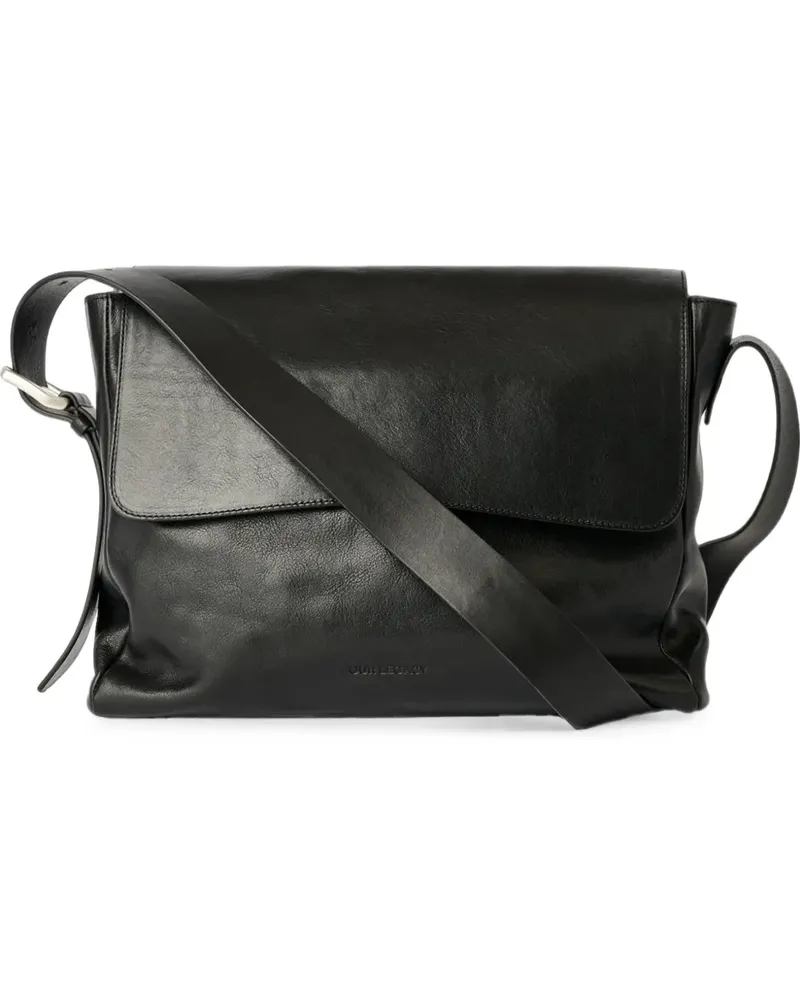 Our Legacy large Piston leather shoulder bag - Schwarz Schwarz