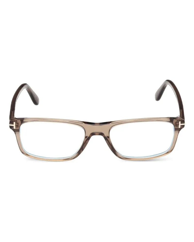 Tom Ford rectangle-frame frames - Nude Nude