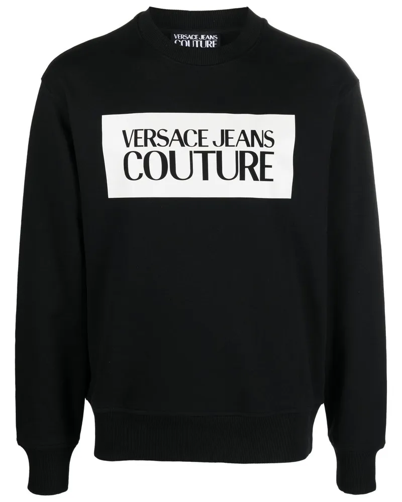 Versace Jeans Sweatshirt mit Logo-Print Schwarz