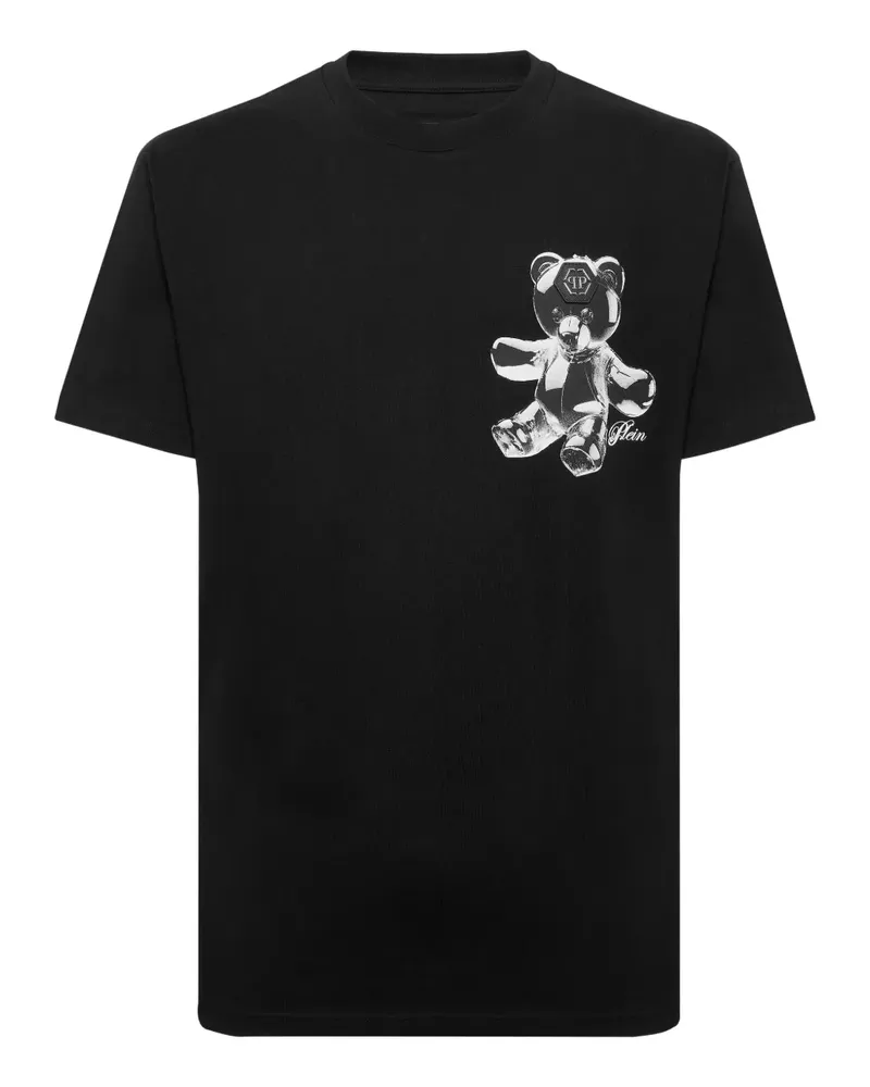Philipp Plein T-Shirt mit Teddy-Print - Schwarz Schwarz