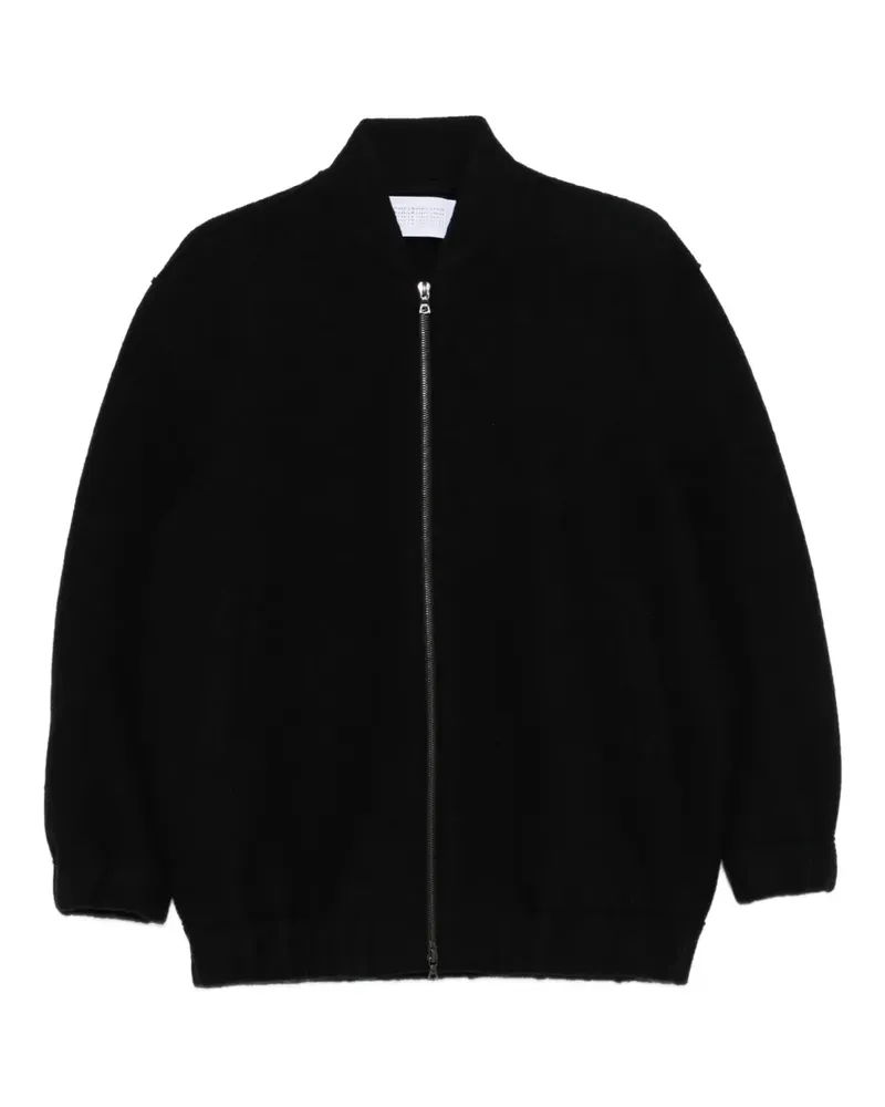 Harris Wharf London Reißverschluss-Jacke mit Ballonärmeln - Schwarz Schwarz