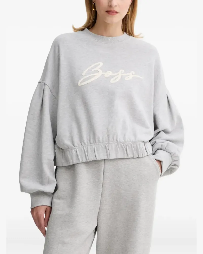 HUGO BOSS Sweatshirt mit Logo-Stickerei - Grau Grau