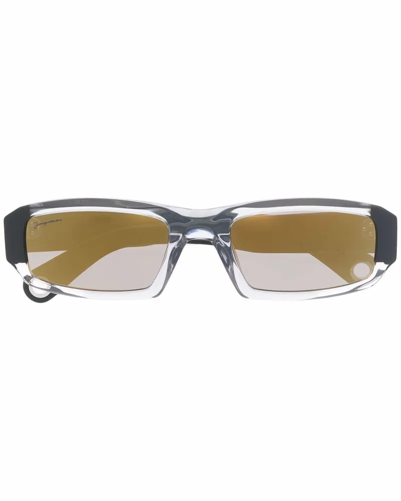 Jacquemus Eckige Saltu Sonnenbrille - Schwarz Schwarz