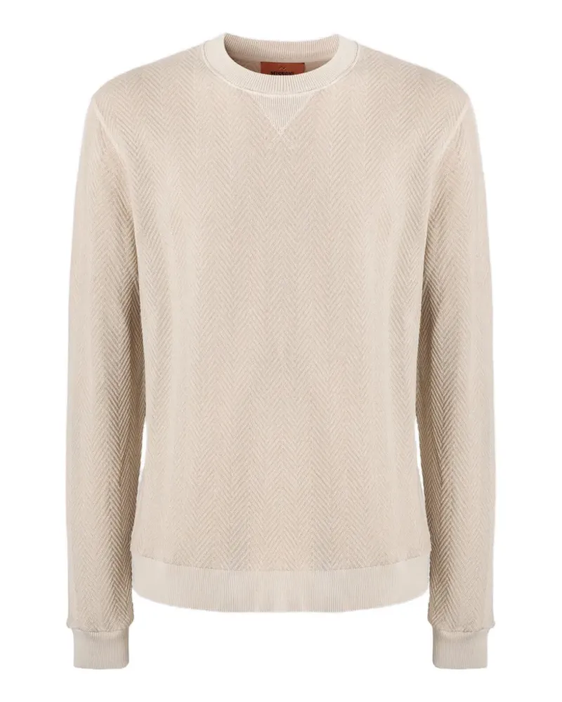 Missoni herringbone-pattern crew-neck sweater - Nude Nude