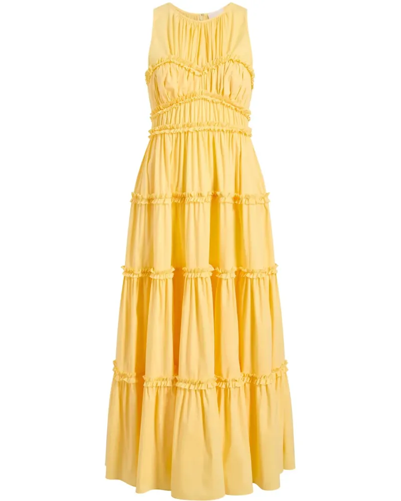 Cinq à Sept Sirrina Midikleid - Gelb Gelb
