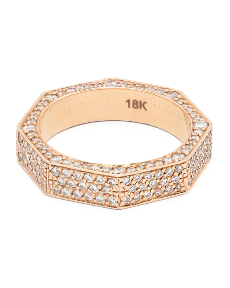 SHAY 18kt Rotgoldring mit Diamanten - Rosa Rosa