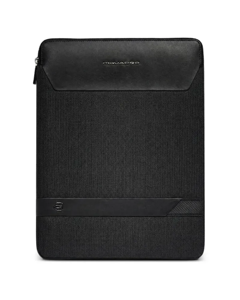 Piquadro Laptoptasche mit Logo - Schwarz Schwarz