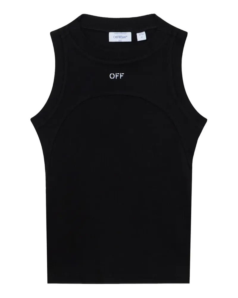 OFF-WHITE Geripptes Trägershirt mit Logo-Print - Schwarz Schwarz