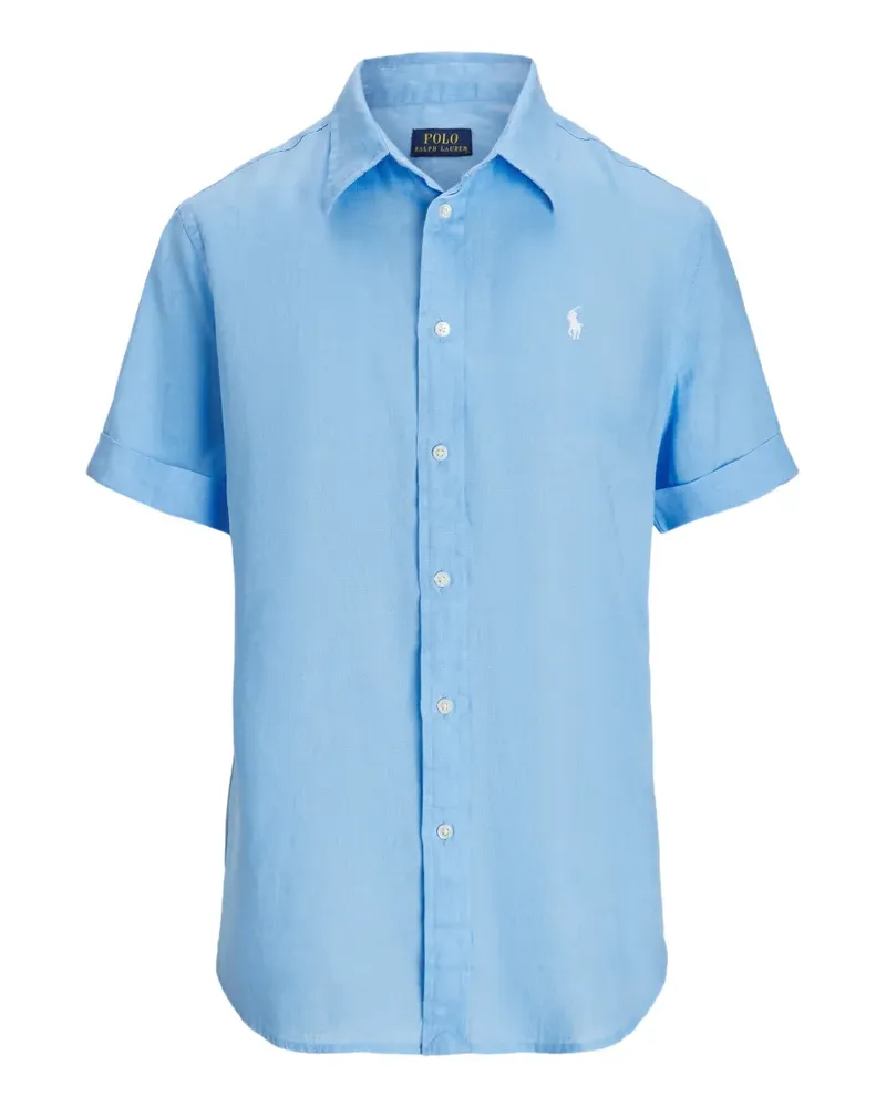 Ralph Lauren Leinenhemd mit Logo-Stickerei - Blau Blau