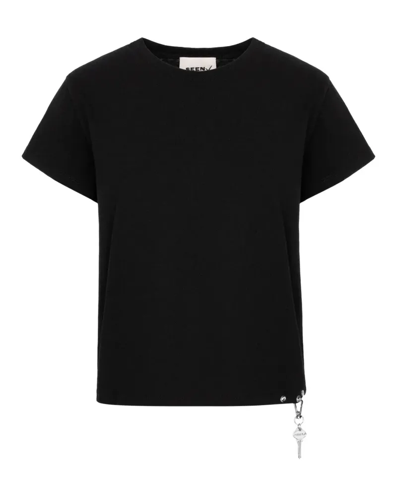Seen Users Chastity T-Shirt mit Schlüsseldetail - Schwarz Schwarz