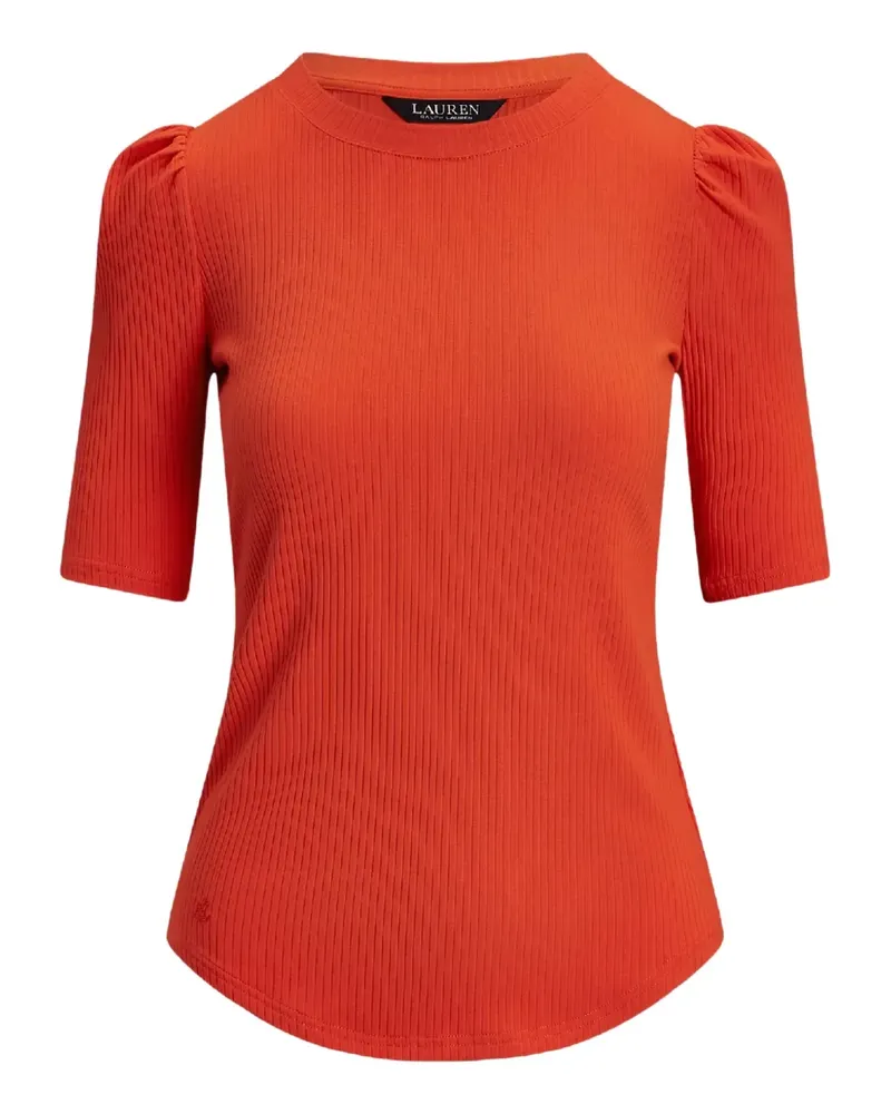 Ralph Lauren puff-sleeve ribbed top - Orange Orange