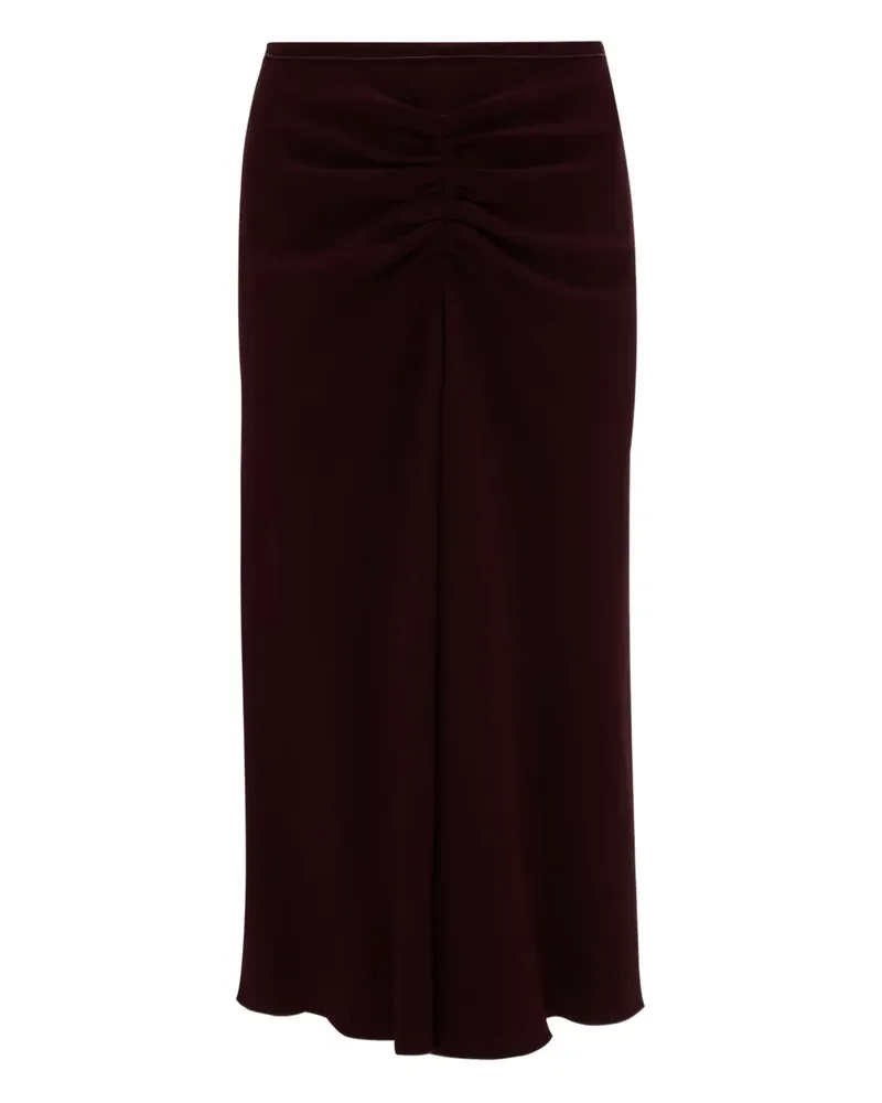 Victoria Beckham Midirock mit geraffter Taille - Rot Rot