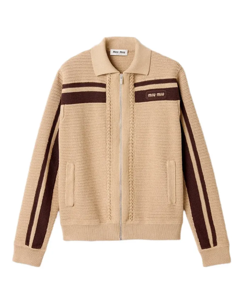 Miu Miu cotton crochet cardigan - Nude Nude