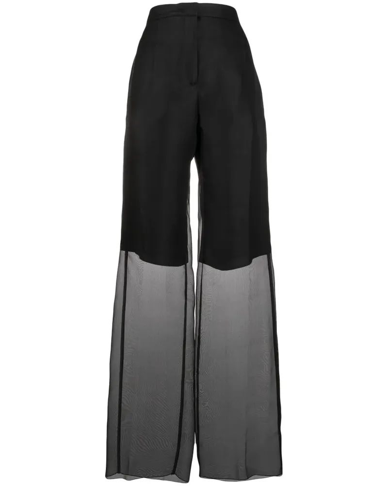 Jil Sander Semi-transparente Hose - Schwarz Schwarz
