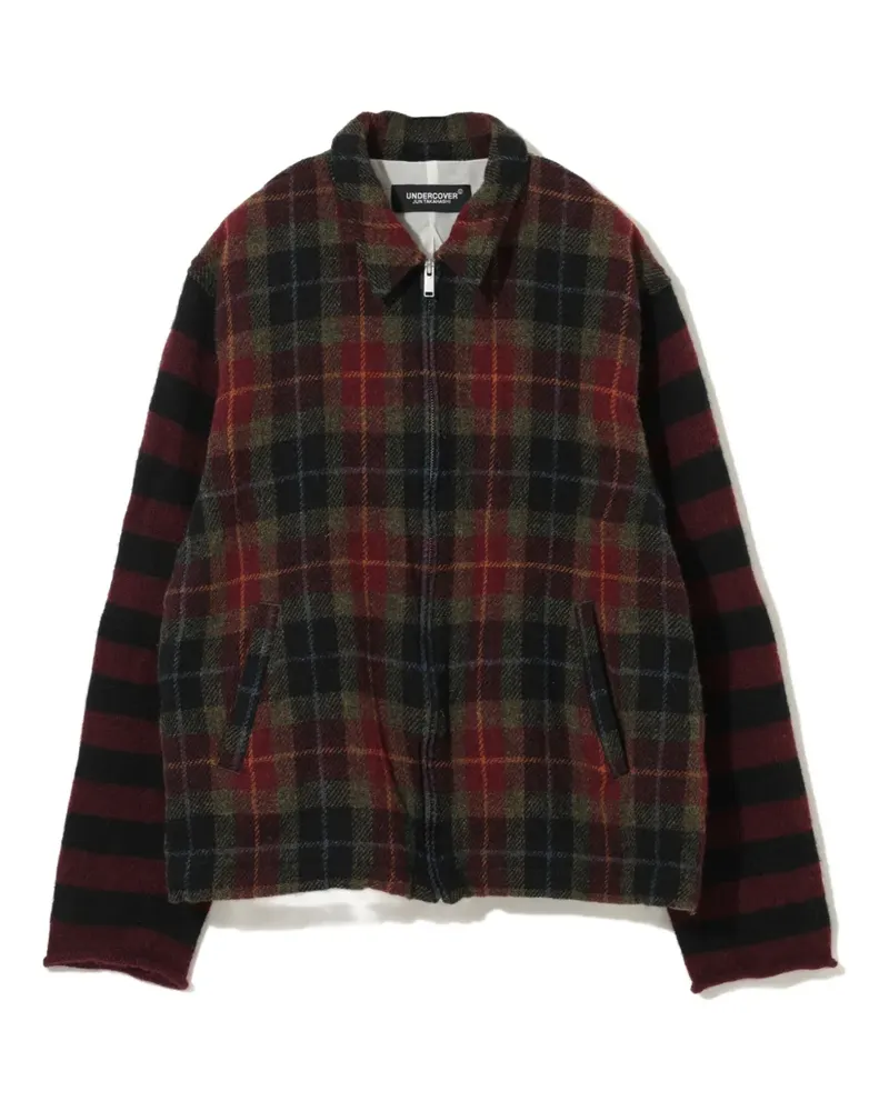 Undercover plaid-pattern zip-up jacket - Rot Rot