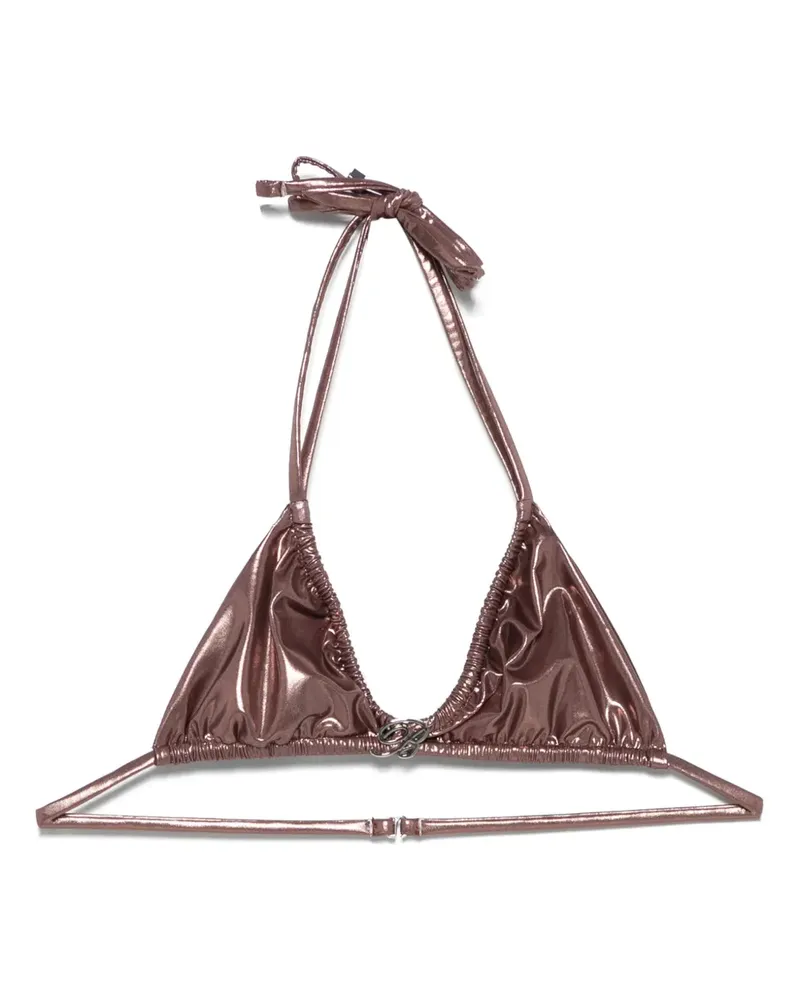 Blumarine Laminiertes Rose Bikinioberteil - Braun Braun