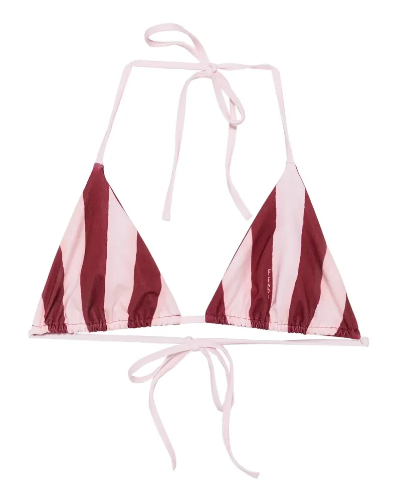Fendi Gestreifter Triangel-Bikini - Rot Rot