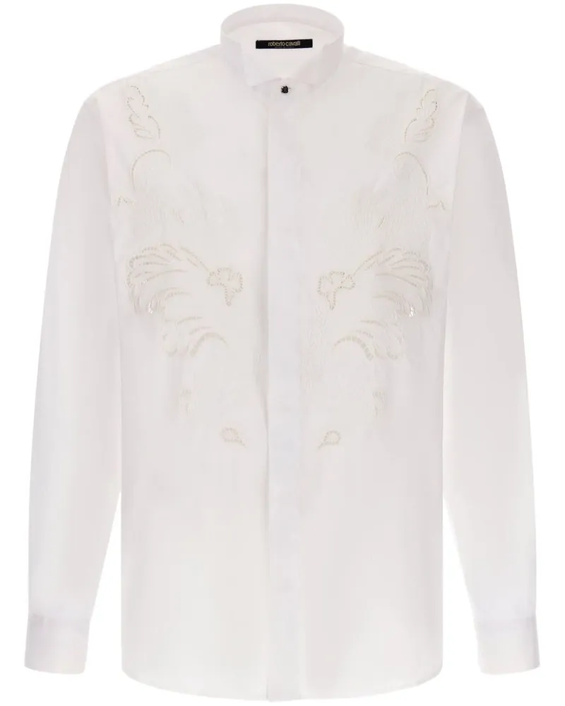 Roberto Cavalli Hemd mit Lochstickerei - Weiß Weiß
