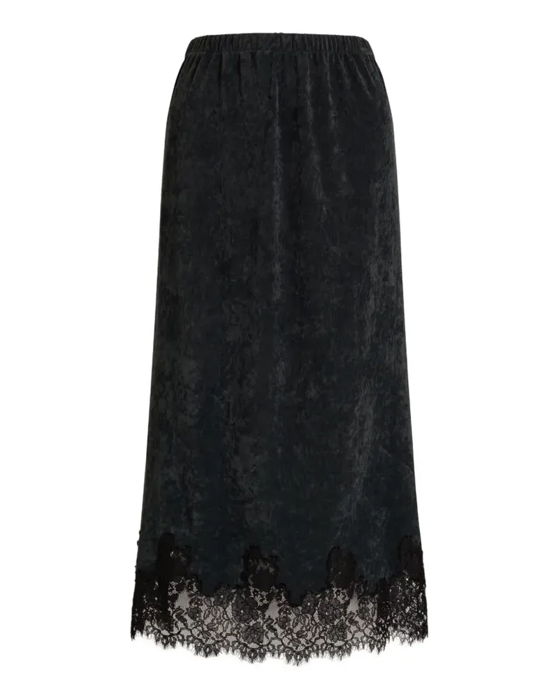 Alberta Ferretti Midirock mit Spitzensaum - Grau Grau