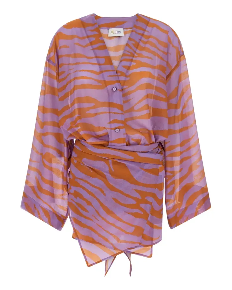 ATTICO The First Bath animal-print cotton mini dress - Violett Violett