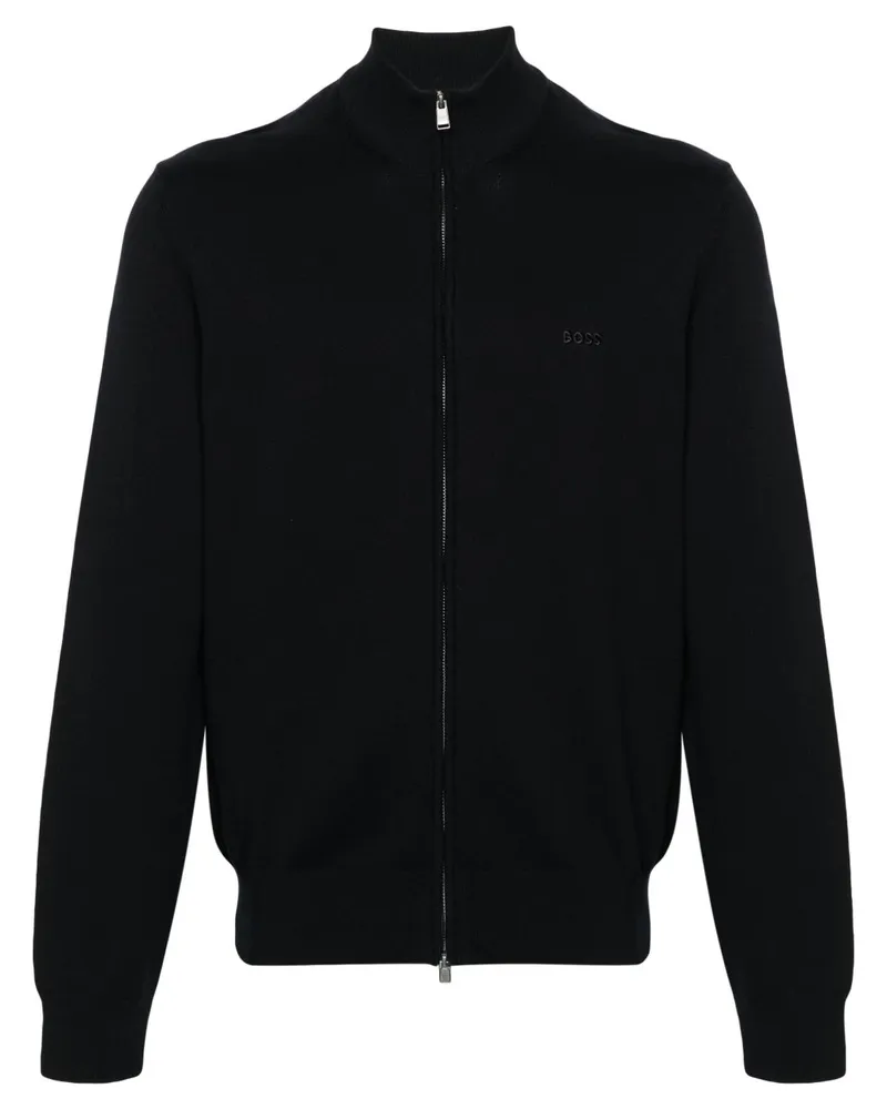 HUGO BOSS Cardigan mit Stehkragen - Schwarz Schwarz