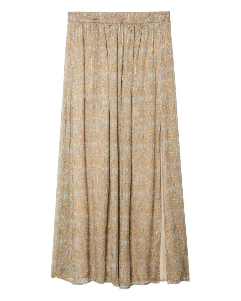Zadig & Voltaire Jady Maxirock mit Paisley-Print - Nude Nude