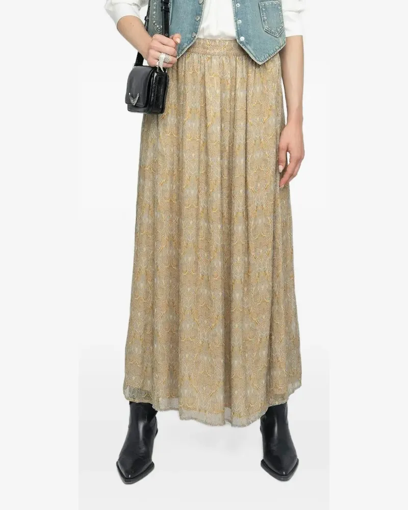 Zadig & Voltaire Jady Maxirock mit Paisley-Print - Nude Nude