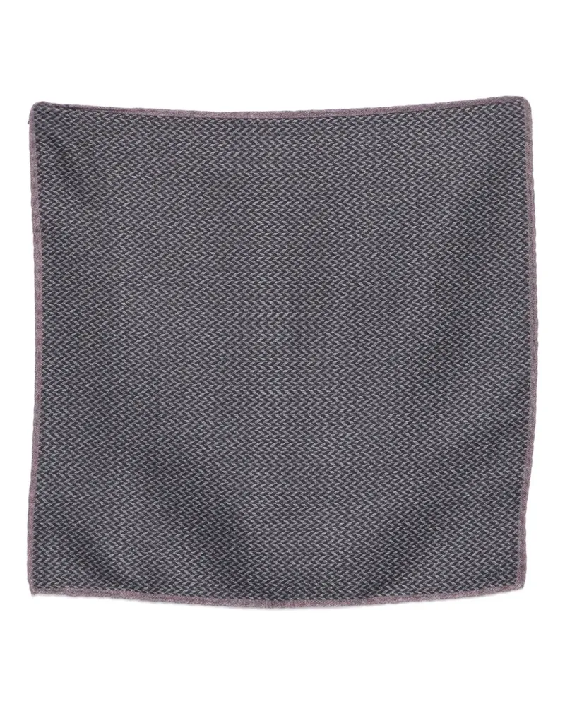Brunello Cucinelli Einstecktuch mit Fischgrätenmuster - Blau Blau