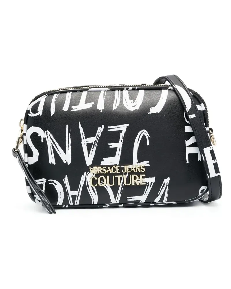 Versace Jeans Umhängetasche mit Logo-Print - Schwarz Schwarz