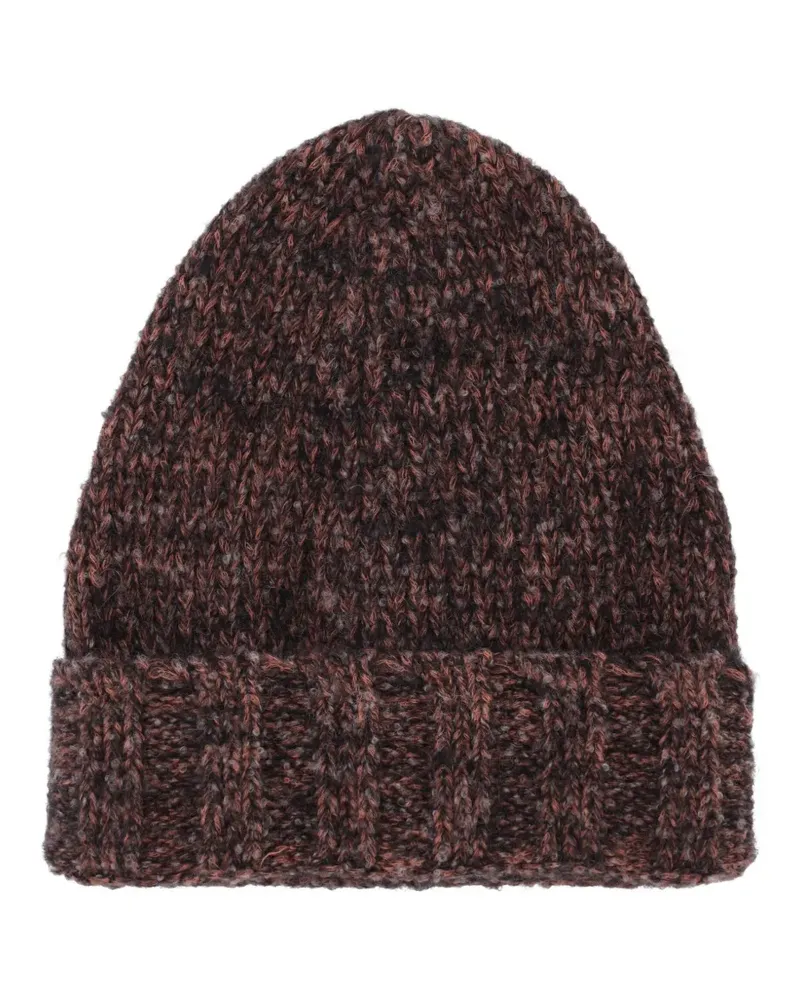 Laneus Gerippte Beanie - Braun Braun