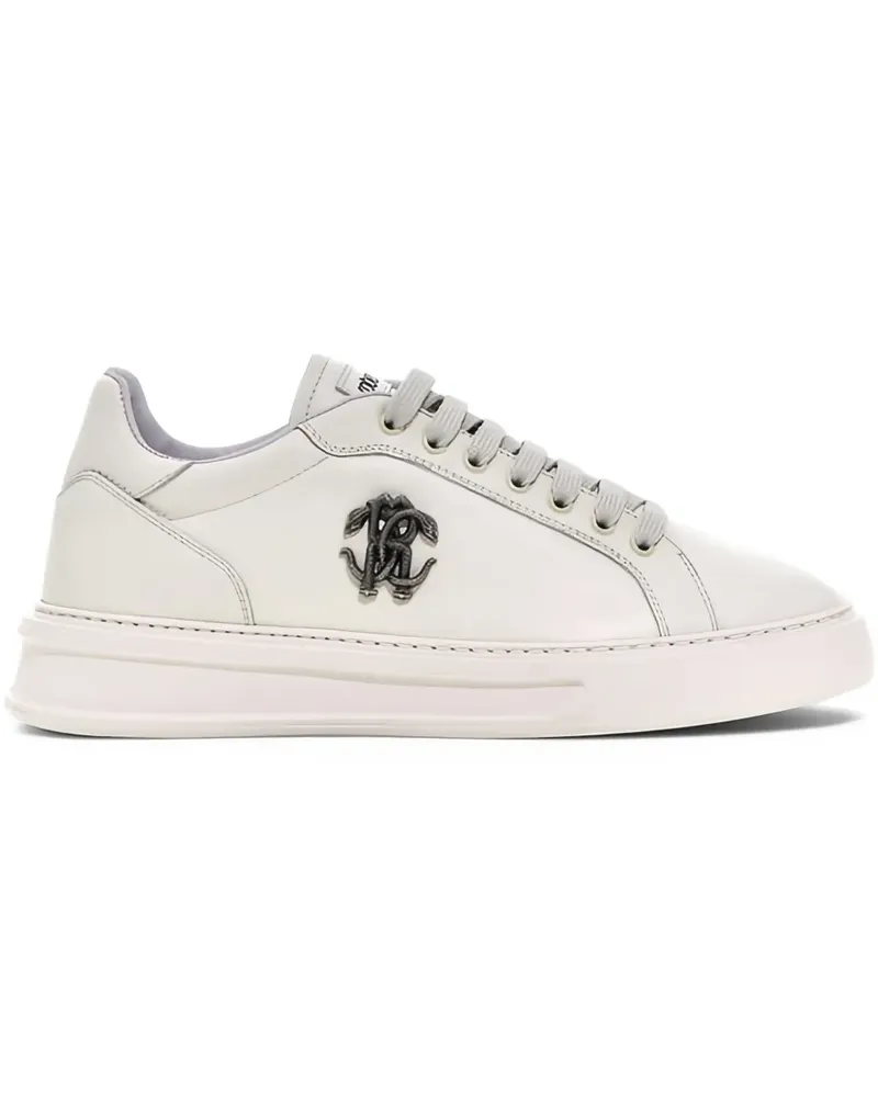 Roberto Cavalli Sneakers mit Logo-Schild - Weiß Weiß