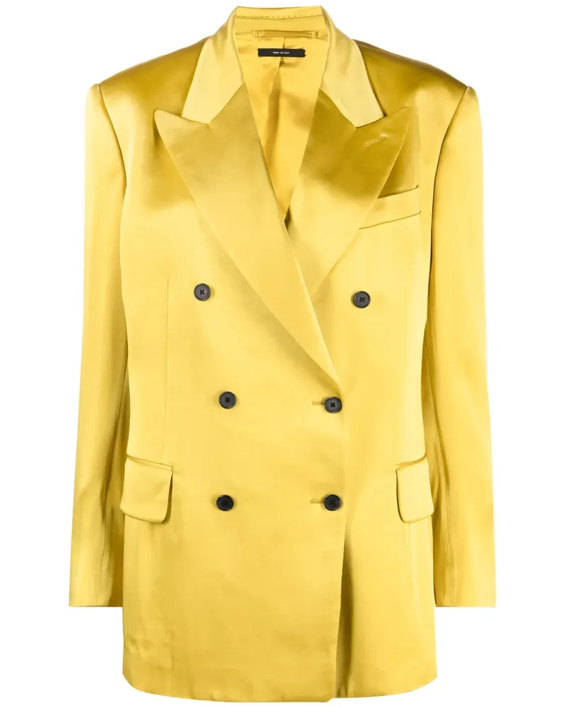 Tom Ford Doppelreihiger Blazer aus Satin - Gelb Gelb