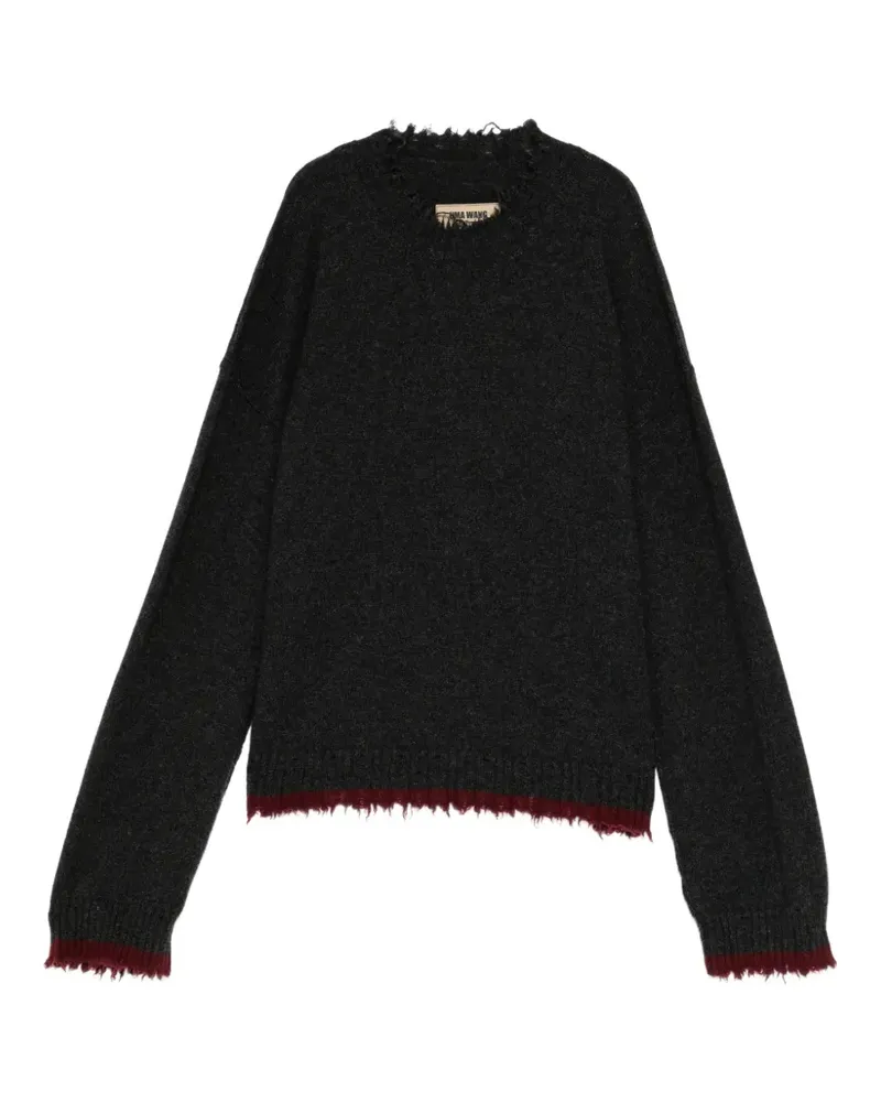 Uma Wang distressed slong-sleeve sweater - Grau Grau