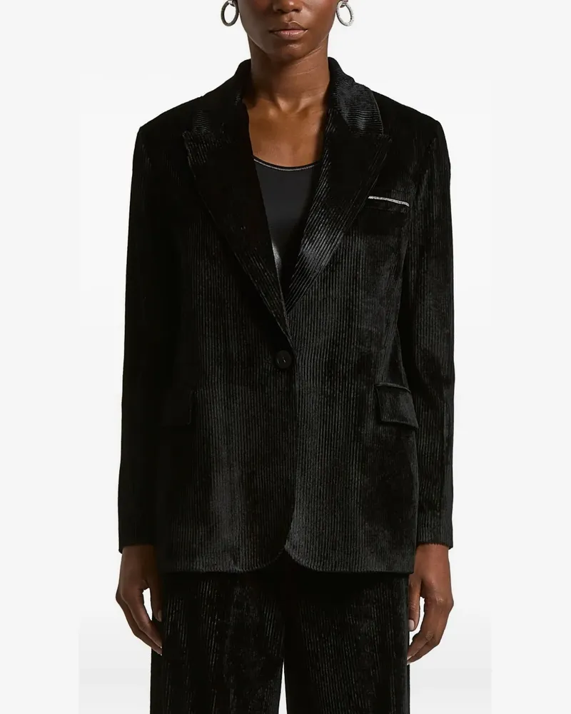 Peserico corduroy single-breasted blazer - Schwarz Schwarz
