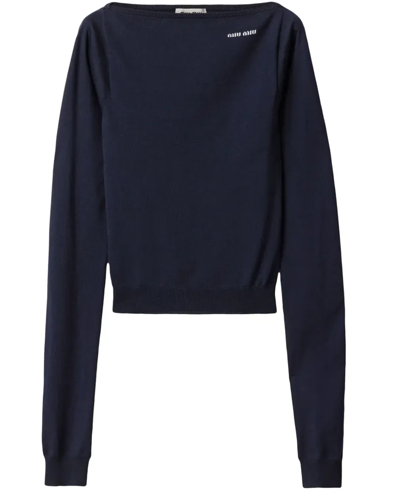 Miu Miu Pullover mit U-Boot-Ausschnitt - Blau Blau