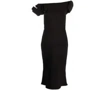 Schulterfreies Midikleid - Schwarz