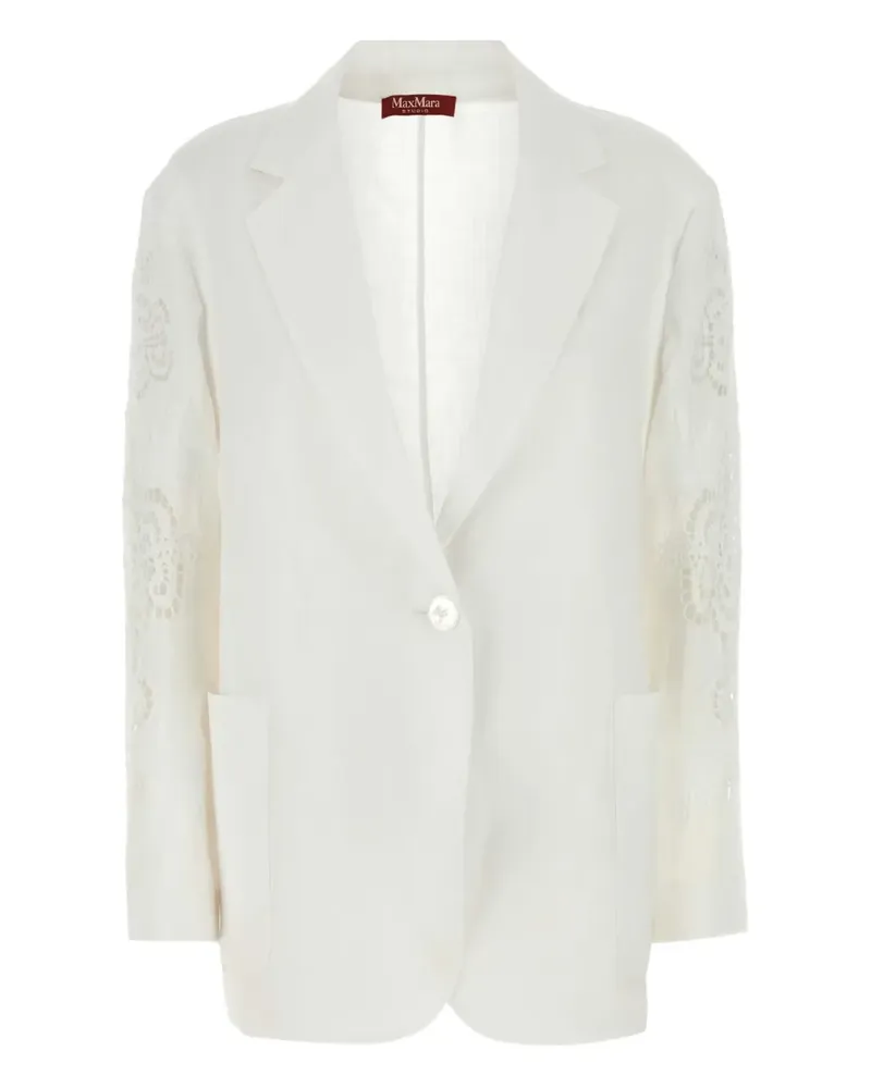 Max Mara Angizia Blazer mit bestickten Ärmeln - Weiß Weiß