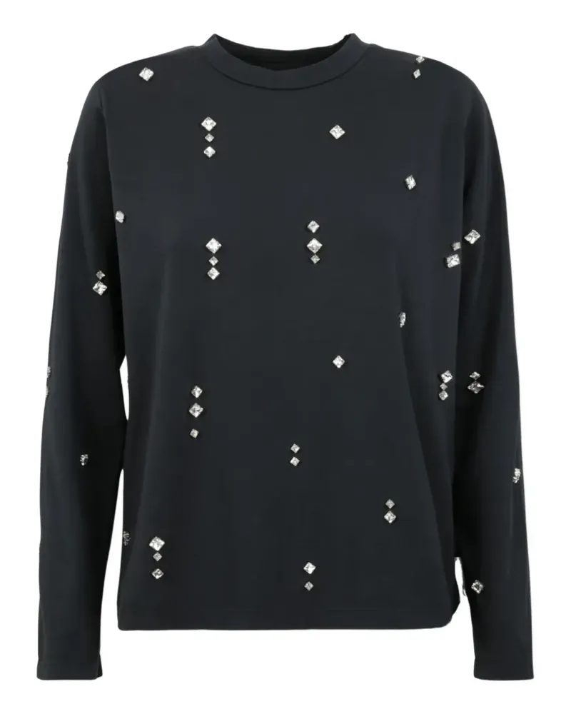 Des Phemmes Langarmshirt mit Kristallen - Schwarz Schwarz