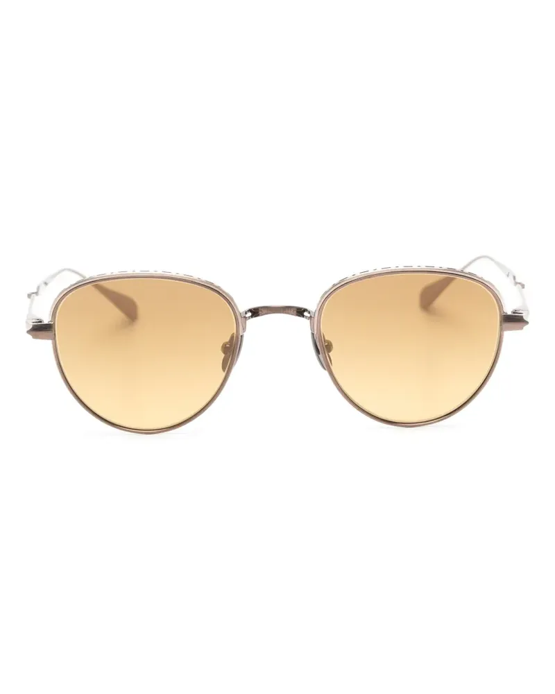 Garrett Leight Wells J Sonnenbrille mit rundem Gestell - Braun Braun