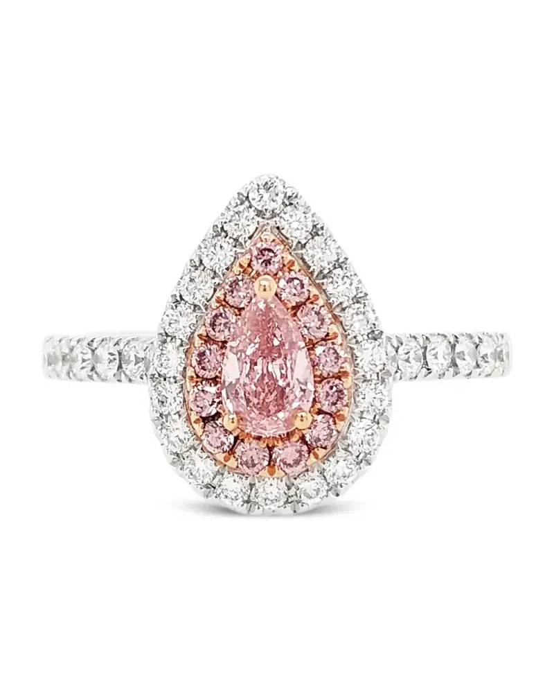 HYT Jewelry 18kt Weißgoldring mit Diamanten im Tropfenschliff - Silber Silber