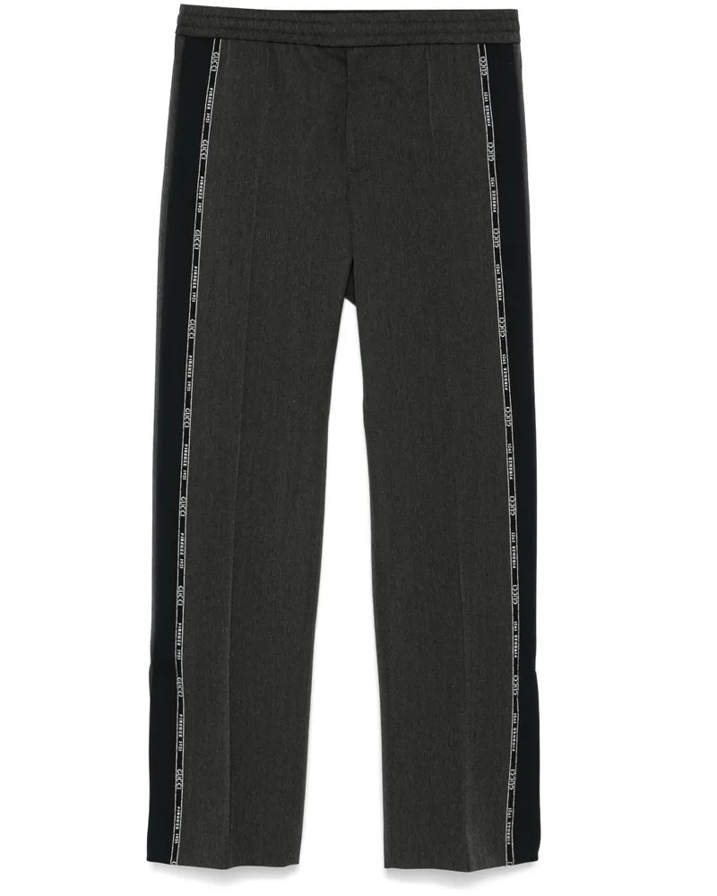 Gucci Hose mit Logo-Streifen - Grau Grau