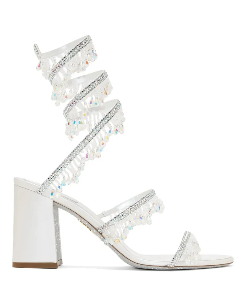 René Caovilla Sandalen mit Kristallen - Weiß Weiß
