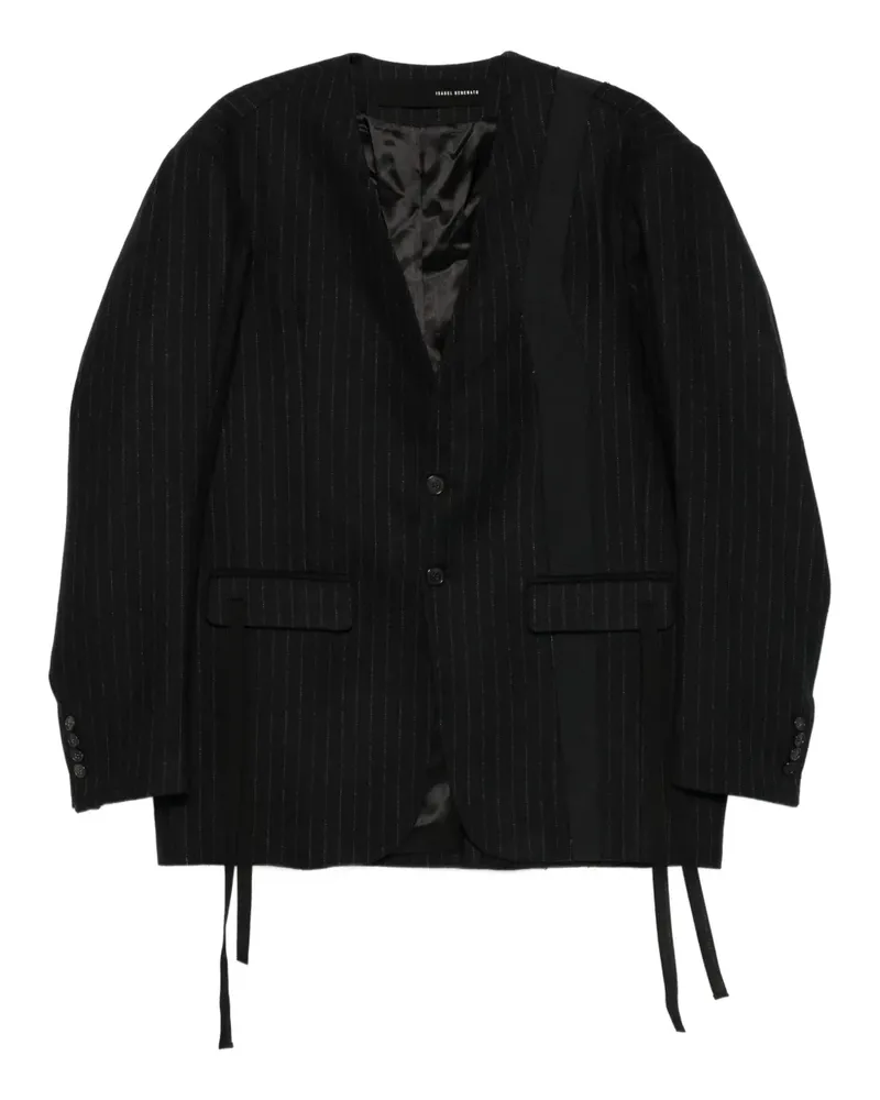 Isabel Benenato Blazer mit Nadelstreifen - Schwarz Schwarz