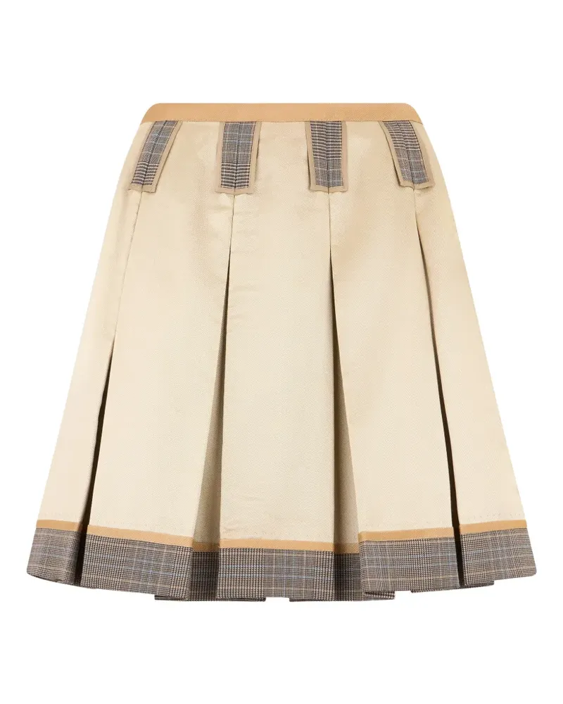 Moschino contrasting-trim pleated short skirt - Nude Nude