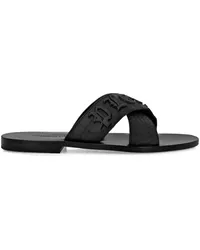 Philipp Plein Sandalen mit Kroko-Prägung Schwarz