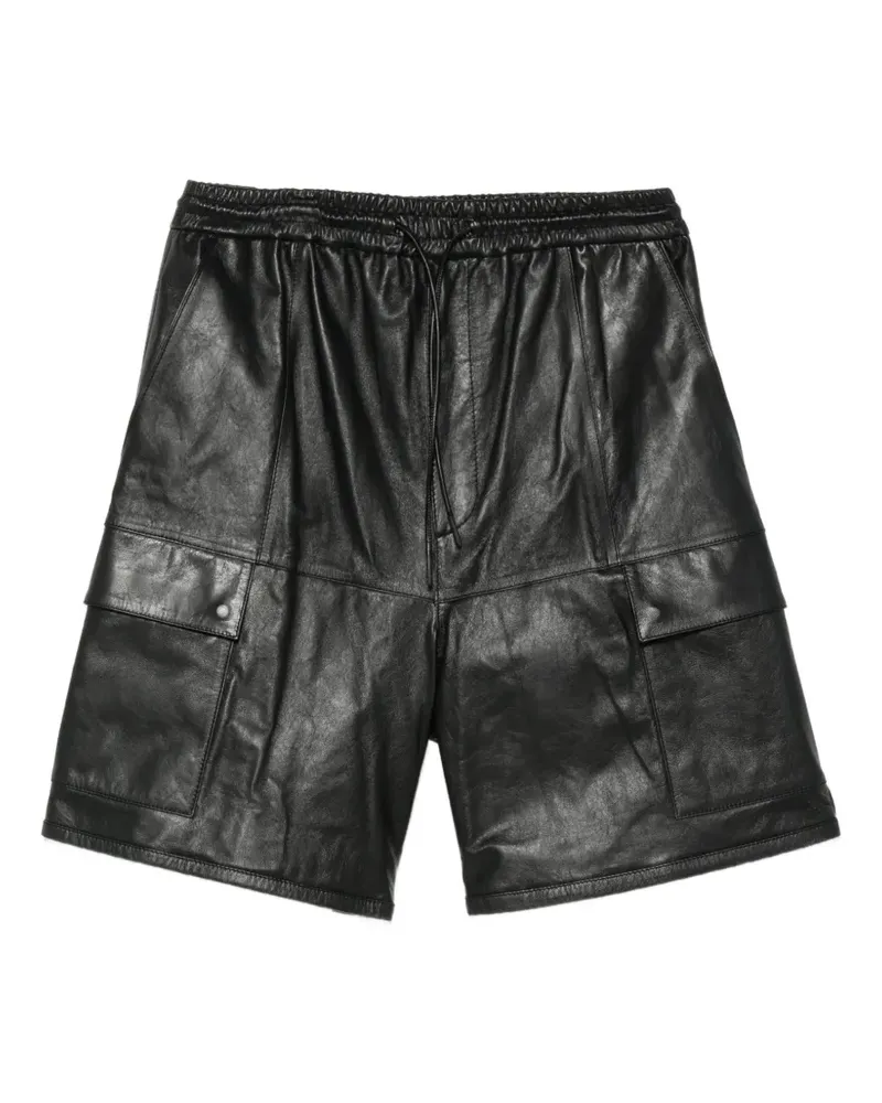 JUUN.J leather cargo shorts - Schwarz Schwarz