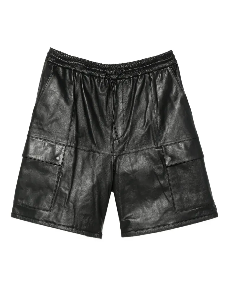 JUUN.J leather cargo shorts - Schwarz Schwarz