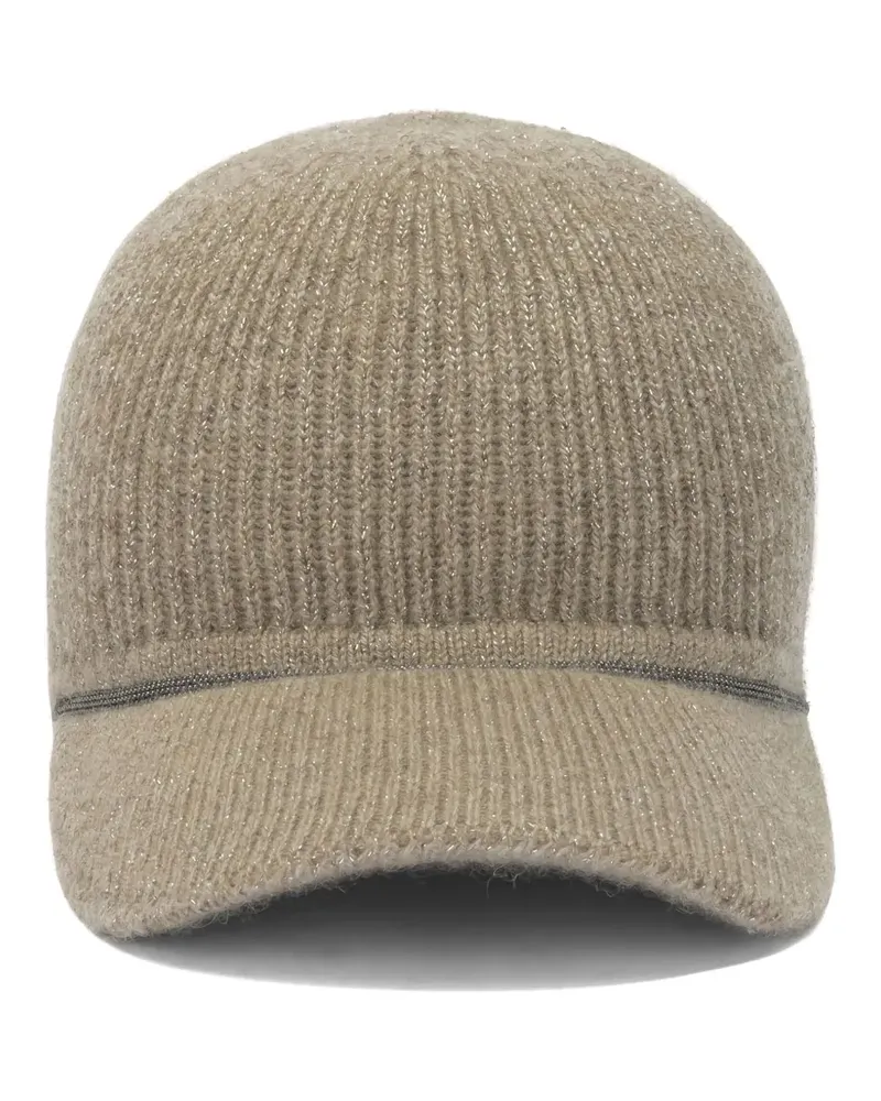 Brunello Cucinelli Gerippte Baseballkappe - Nude Nude