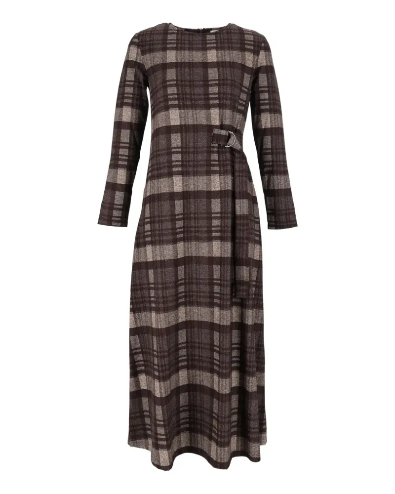 Max Mara Kleid mit Karomuster - Braun Braun