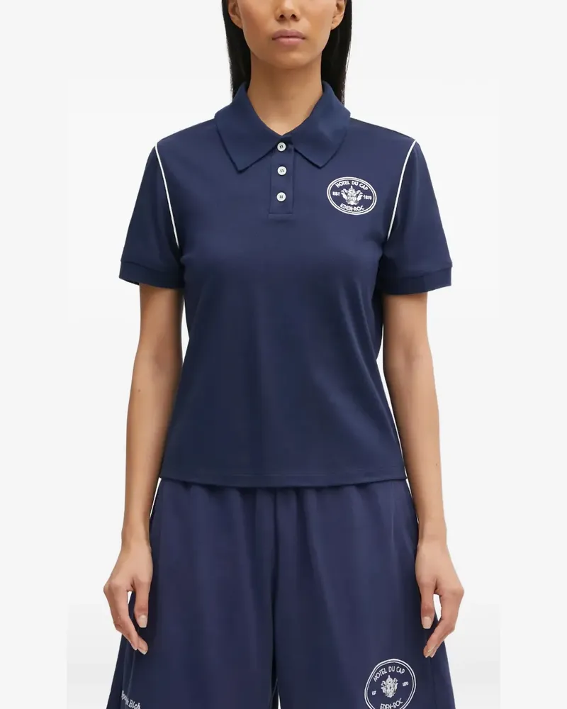 SPORTY & RICH Hotel Eden Roc short-sleeve logo polo shirt - Blau Blau